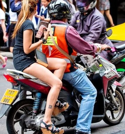 Thai girls on bikes