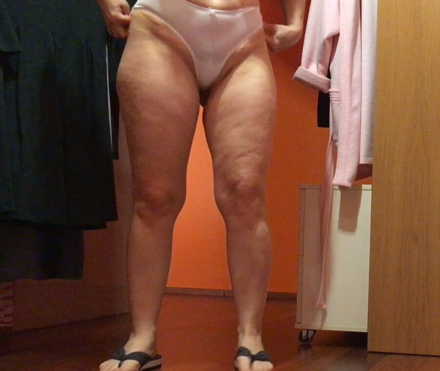Wife in white panties today
