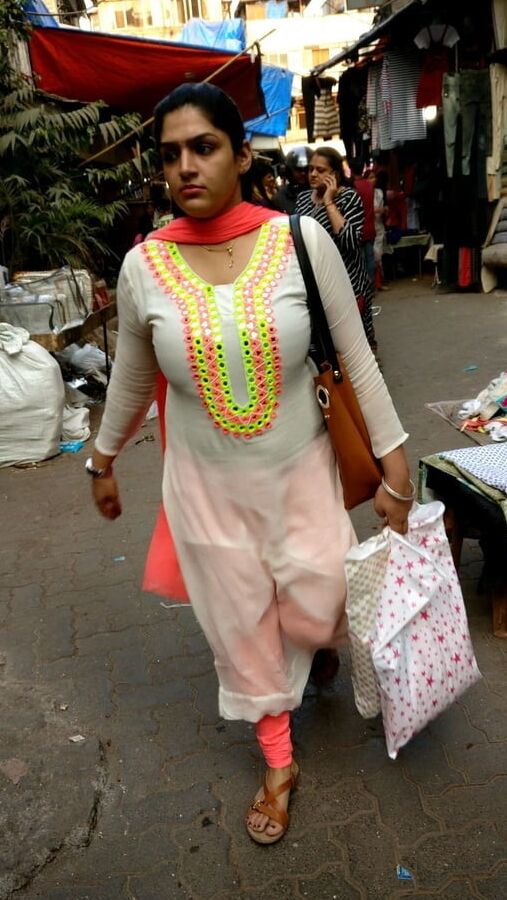 Indian desi big boobs on road