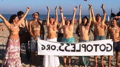 topless on the beach