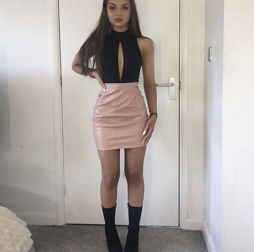 Brown Leather Skirt - by Redbull
