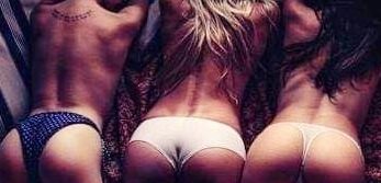 bare buttocks (thong)