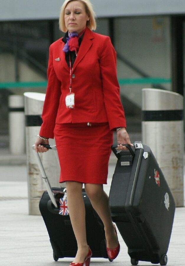 Cabin Crew Fucks in Pantyhose