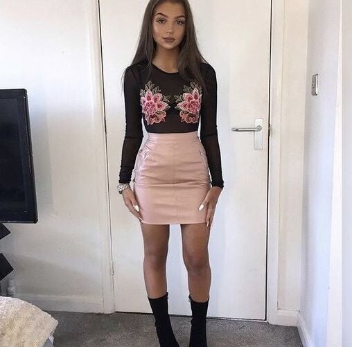 Brown Leather Skirt - by Redbull