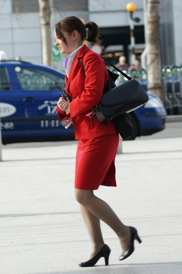 Cabin Crew Fucks in Pantyhose