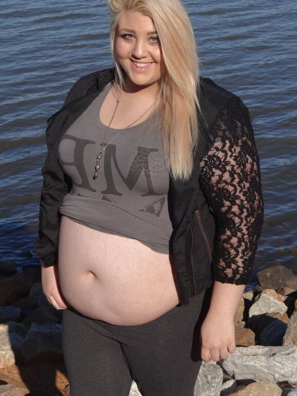 Cute Blonde with a Big Belly