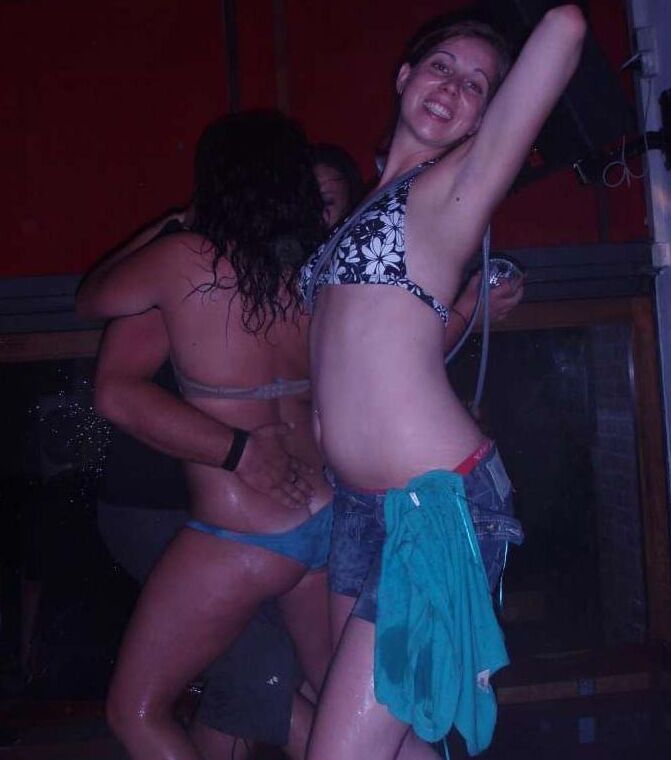 Beautiful girl flashing