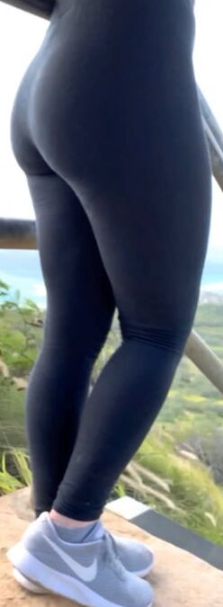 Cameltoe brunette spandex super hot lead