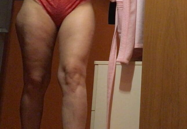 Wife in red panties today