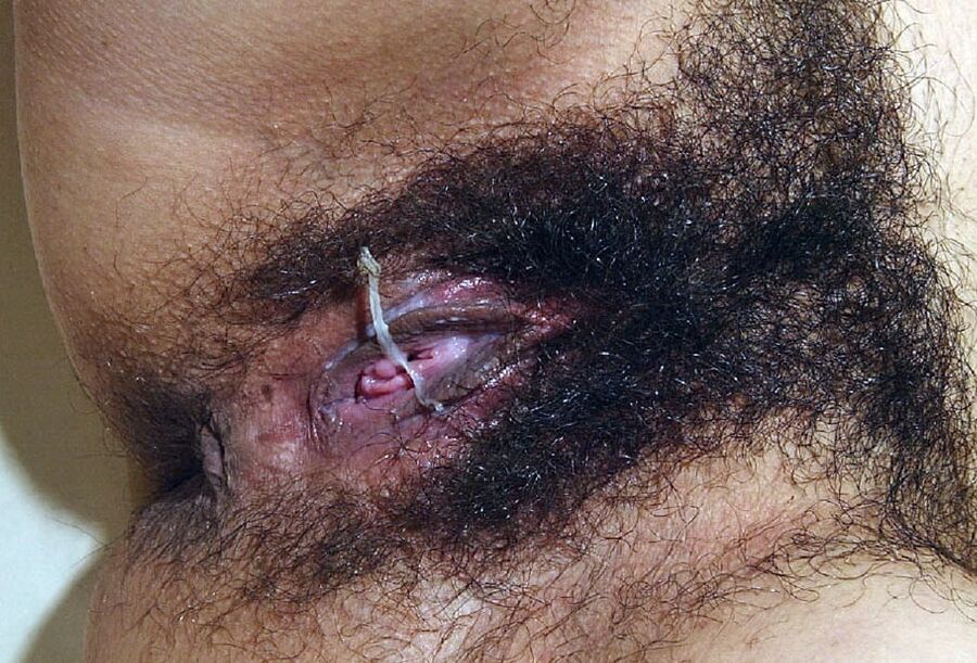 Pissing Over Her Stringy Pussy Discharge