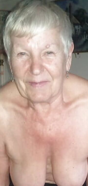 old granny with grey hair
