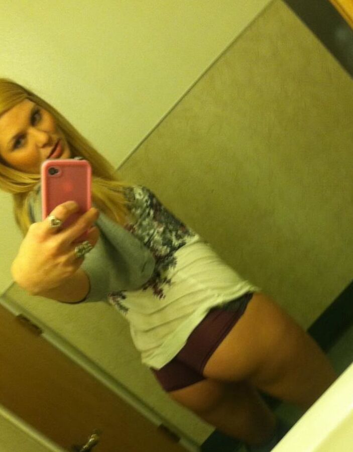 Hot Blonde Mirror Selfie