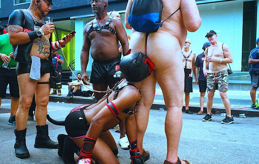 On their knees, .