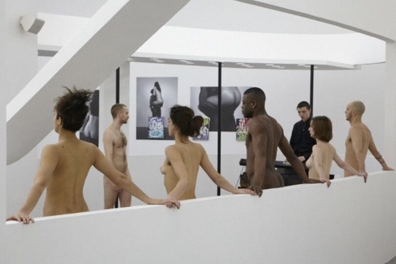 naked in a museum