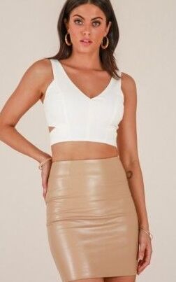 Brown Leather Skirt - by Redbull