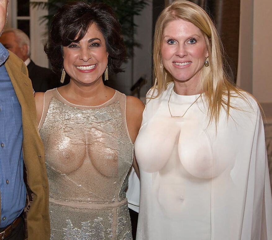 Classy women wering see through dresses