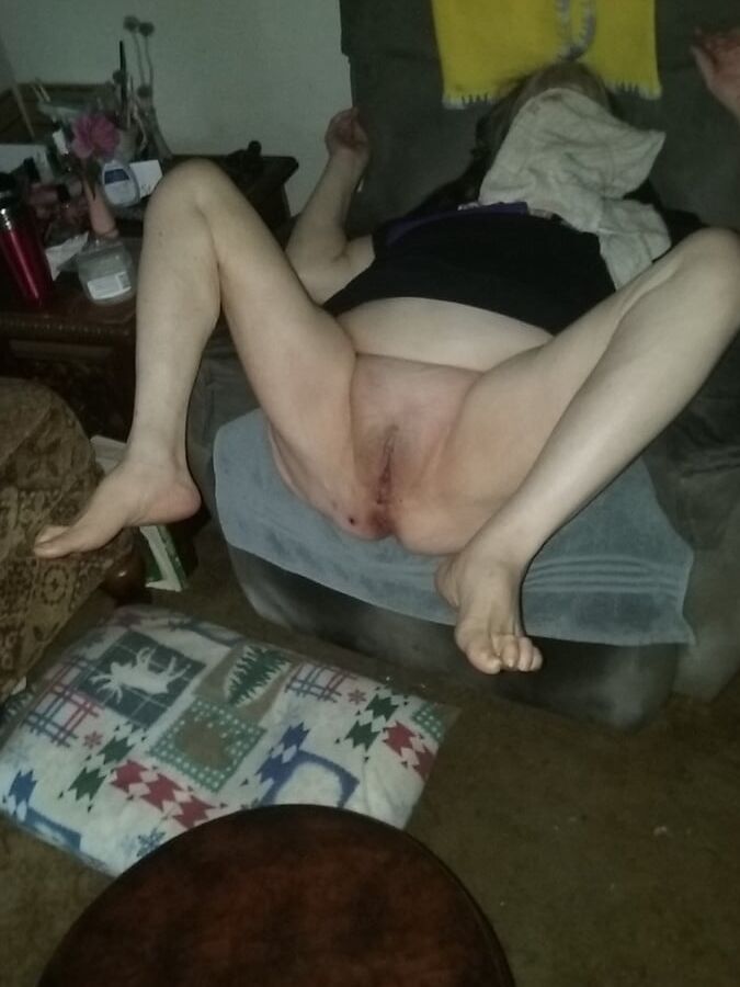 Legs spread wide,