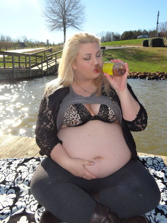 Cute Blonde with a Big Belly