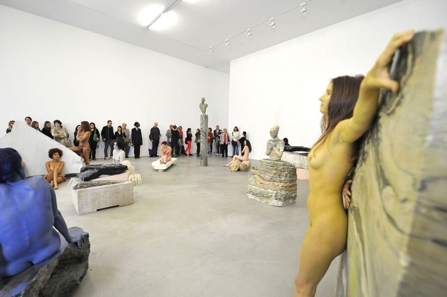 naked in a museum