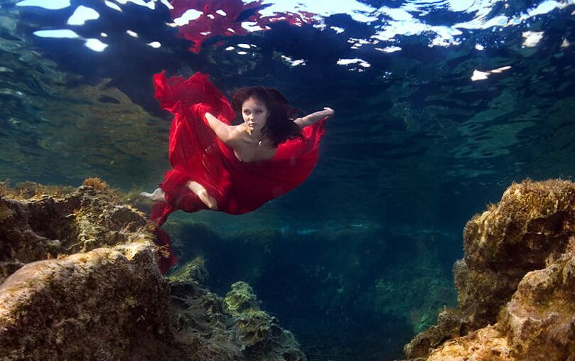 under the water