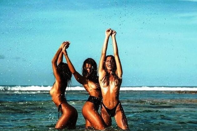 topless on the beach