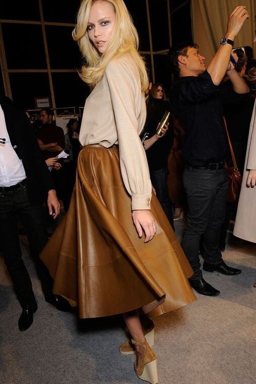 Brown Leather Skirt - by Redbull