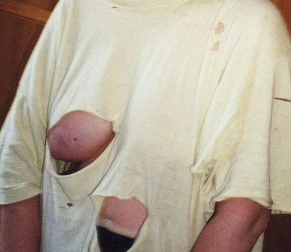 Big tit granny shows them off