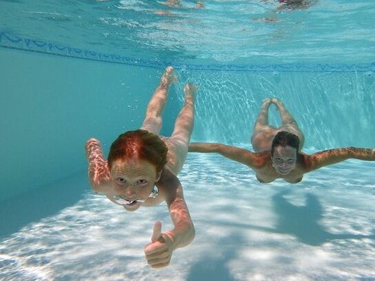 under the water