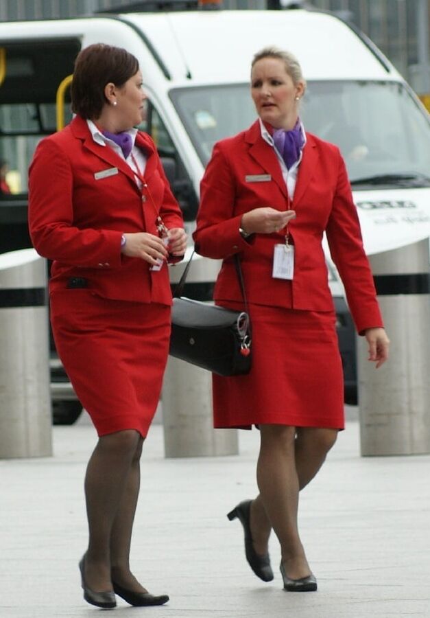 Cabin Crew Fucks in Pantyhose