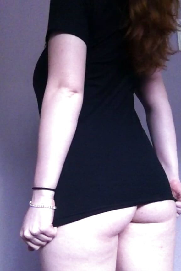 Red head shy girl