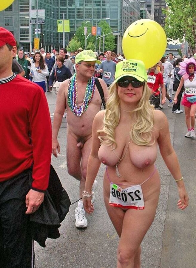 small vs. busty nudists