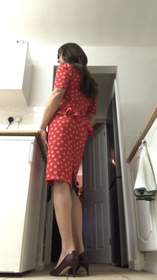 New vintage dress and vintage sheer denier tights