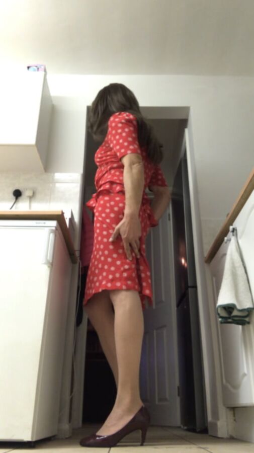 New vintage dress and vintage sheer denier tights