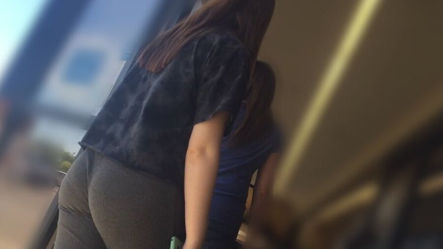 Thin chick with FAT ass In loose sweats