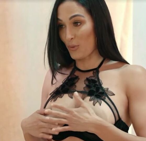 WWE diva Nikki Bella Topless Teasing Big Juicy Tits