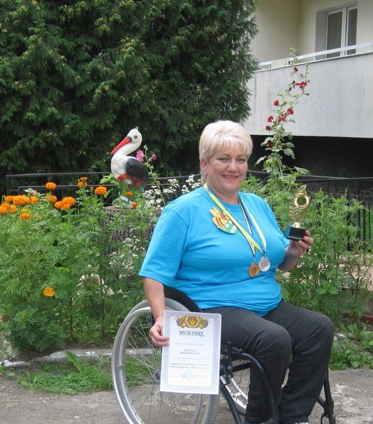 russian polio lady in her wheel chair