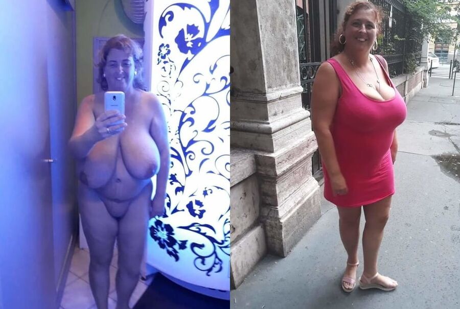 Dressed &amp; undressed big boobs Eva from Szigetszentmarton