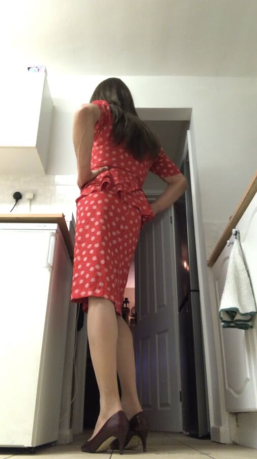 New vintage dress and vintage sheer denier tights