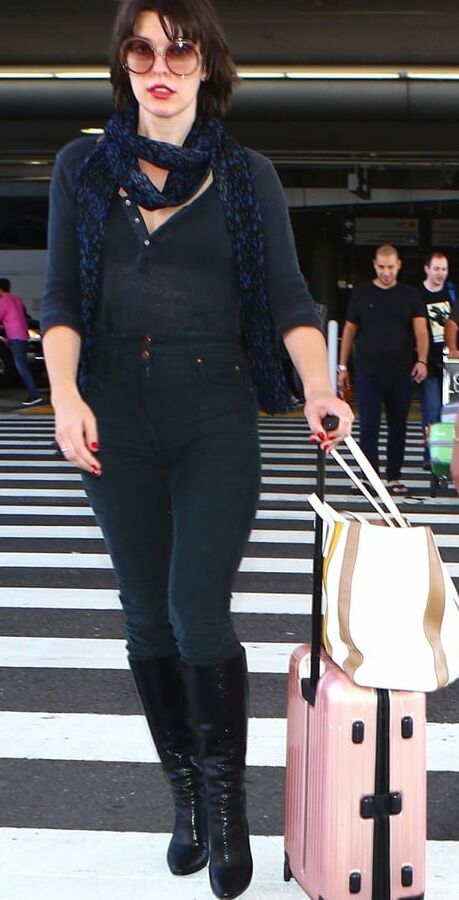 Female Celebrity Boots &amp; Leather - Milla Jovovich