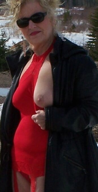 Red One Piece Body Skirt with Nylons attacked.