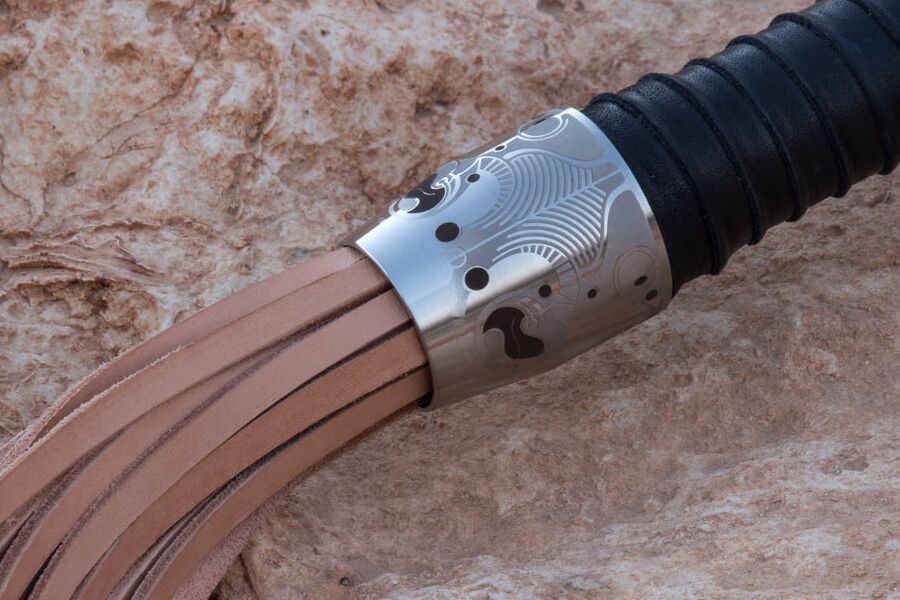 Natural Undyed Veg Tan Cowhide Flogger
