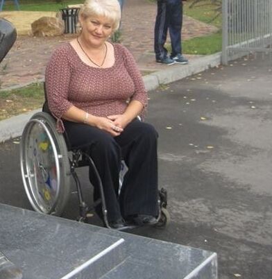 russian polio lady in her wheel chair
