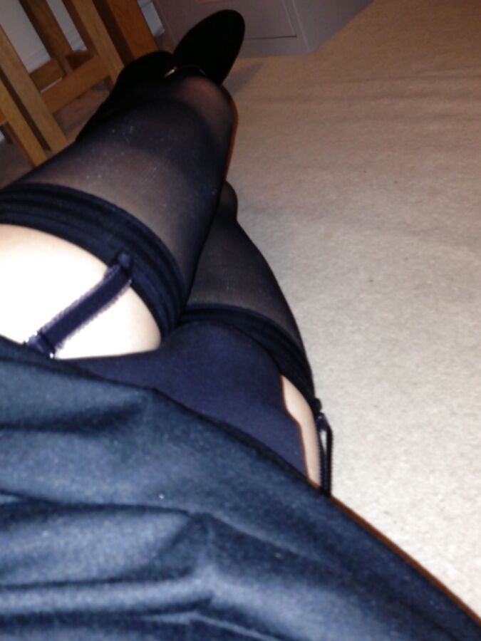 New vintage dress and vintage sheer denier tights