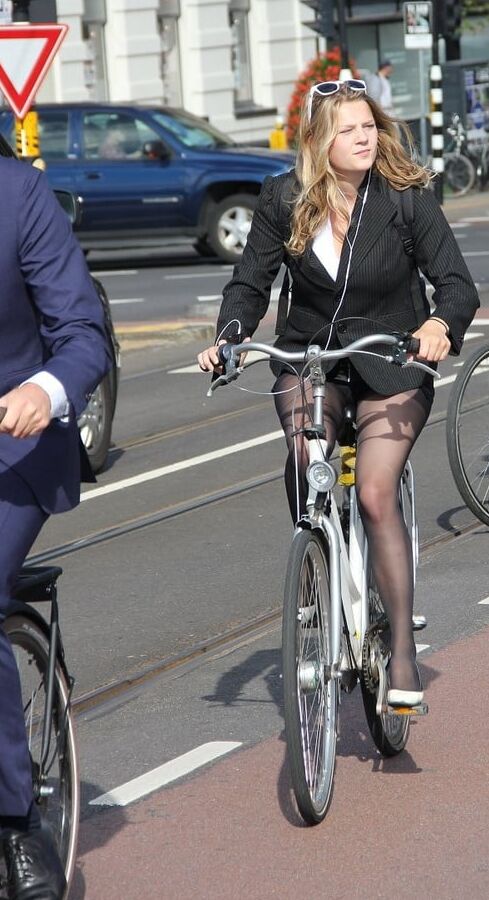 Street Pantyhose - Pantyhosed Cunts on Bikes