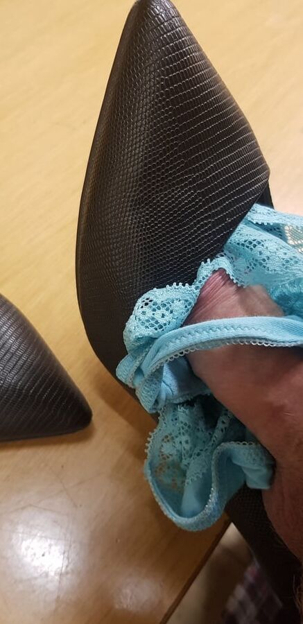 Cum on Heels and Thong of User Wife