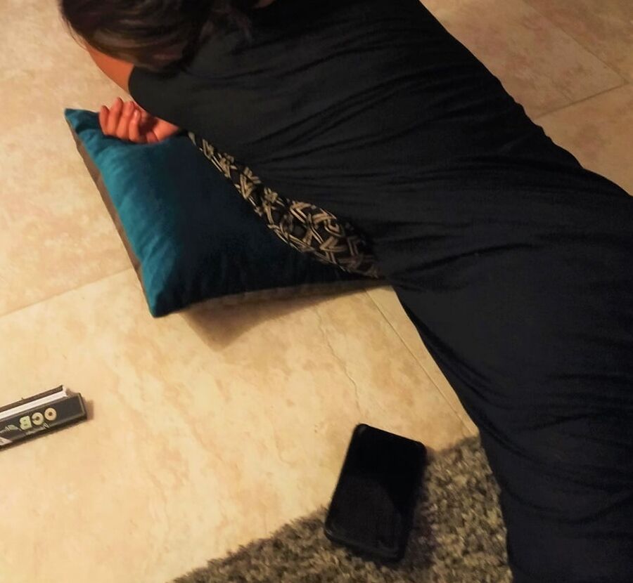 A Chinese girl tired after drinking and smoking