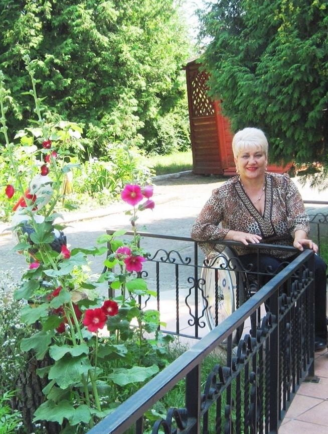 russian polio lady in her wheel chair