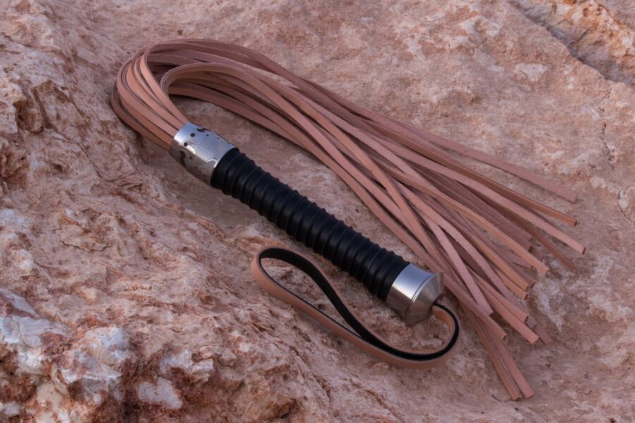 Natural Undyed Veg Tan Cowhide Flogger