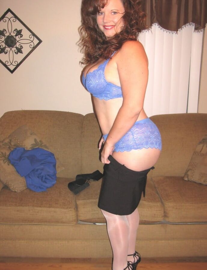 MILF In blue bra