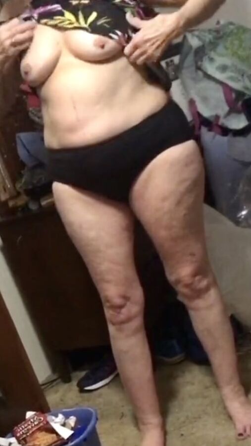 my wife Rose getting ready for bed mature wife nightgouwn